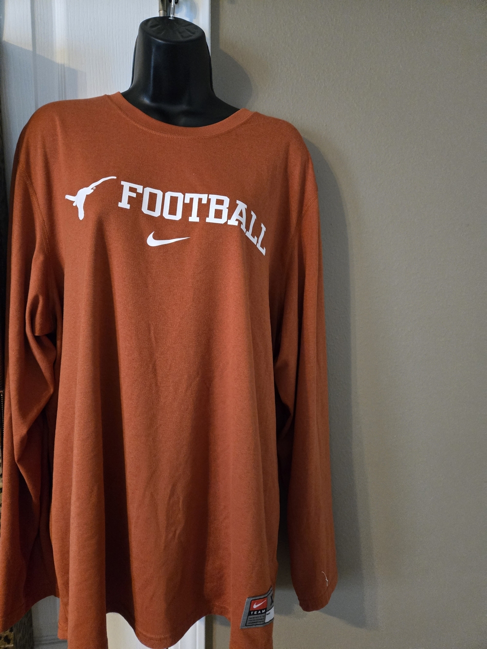 Nike Texas Longhorns Burnt Orange Football Long Sleeve Tee